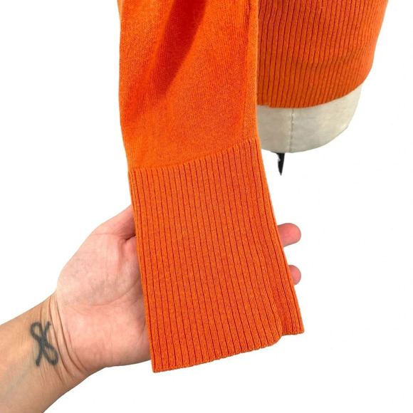 Sundance Henley Cotton Rabbit Hair Sweater Orange Size Small - Picture 7 of 9